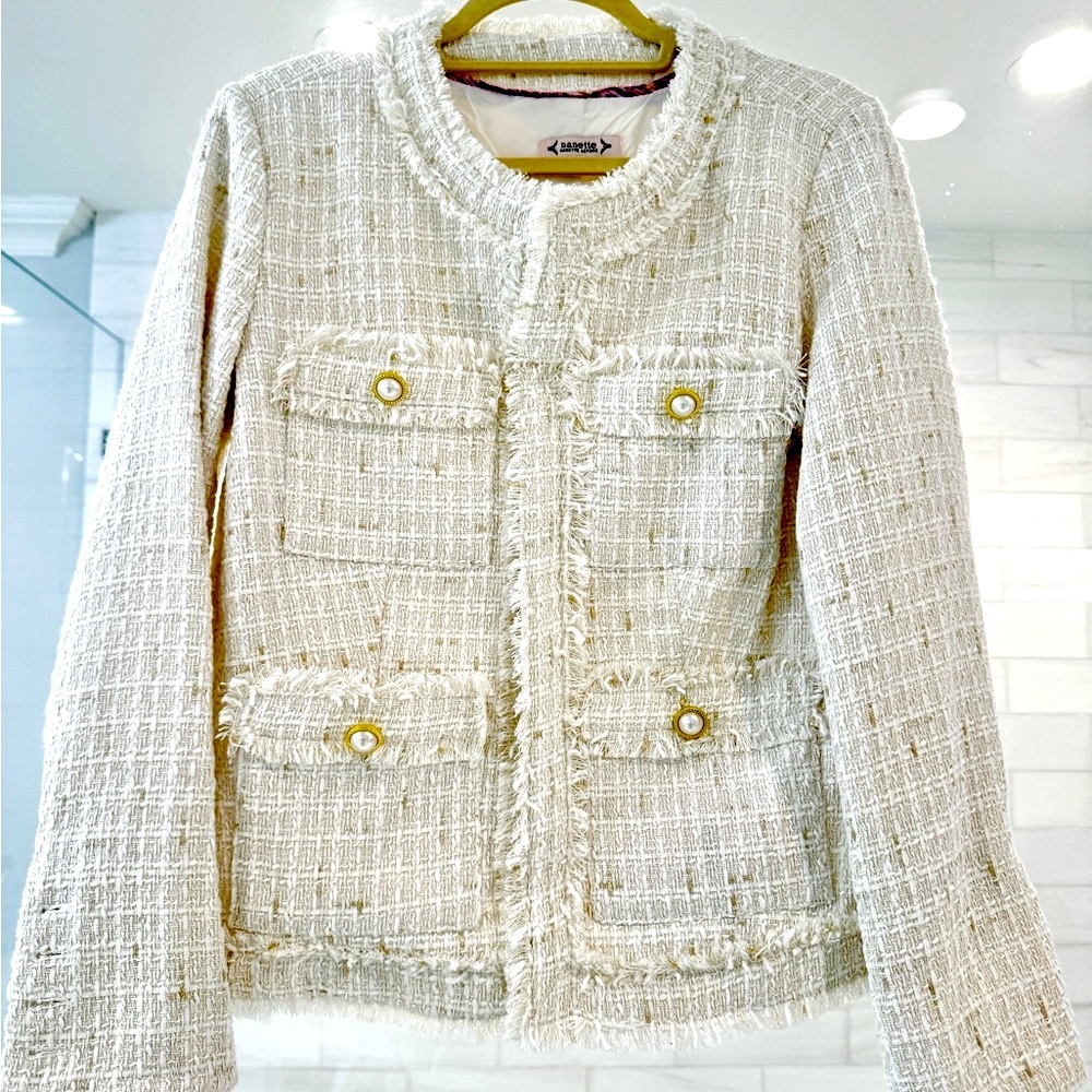 Classic Cream Tweed Jacket NWOT